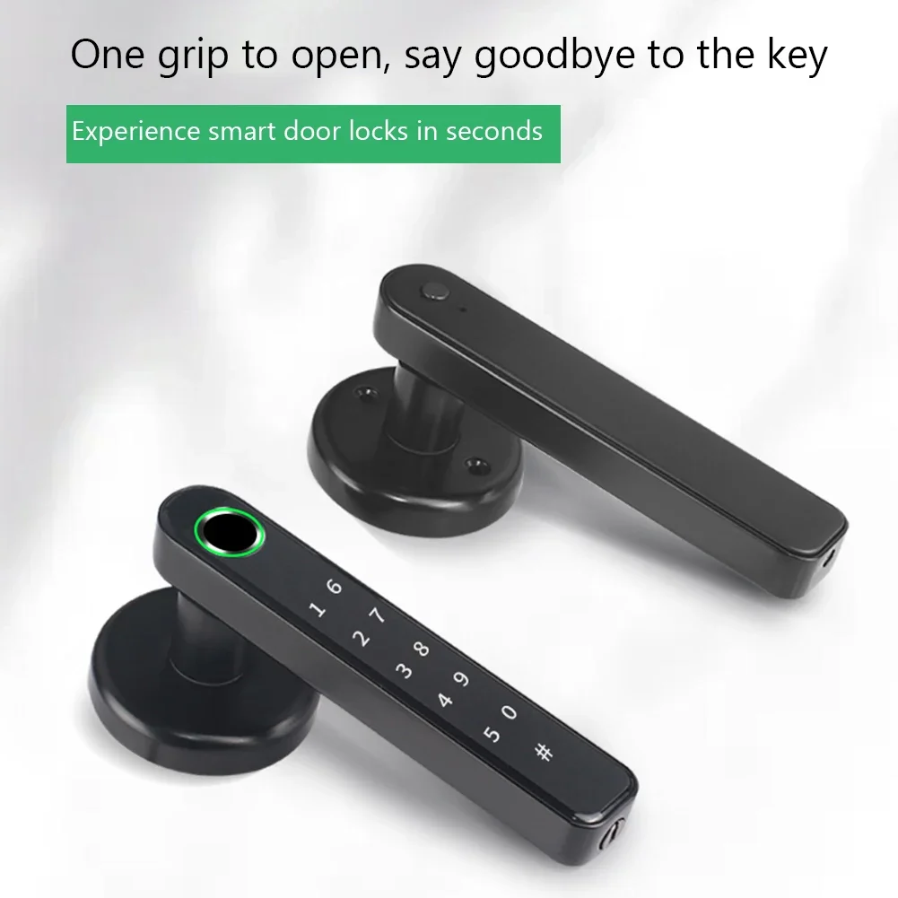 Tuya Smart Fingerprint Lock Financial level Electronic Indoor Lock Password/Key/Tuya APP/Bluetooth Unlock Bathroom Bedroom