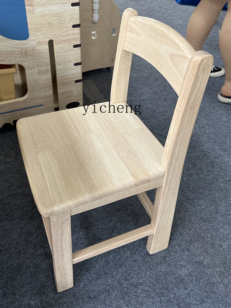 XL Kindergarten Children's Tables and Chairs Rubber Wooden Pallet Baby Care Solid Wood Reading Study Table