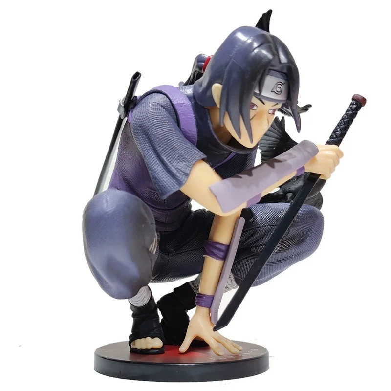Naruto Crouching Uchiha Itachi 15CM GK PVC Doll Desktop Ornament Animation Gift Collection Birthday Gift
