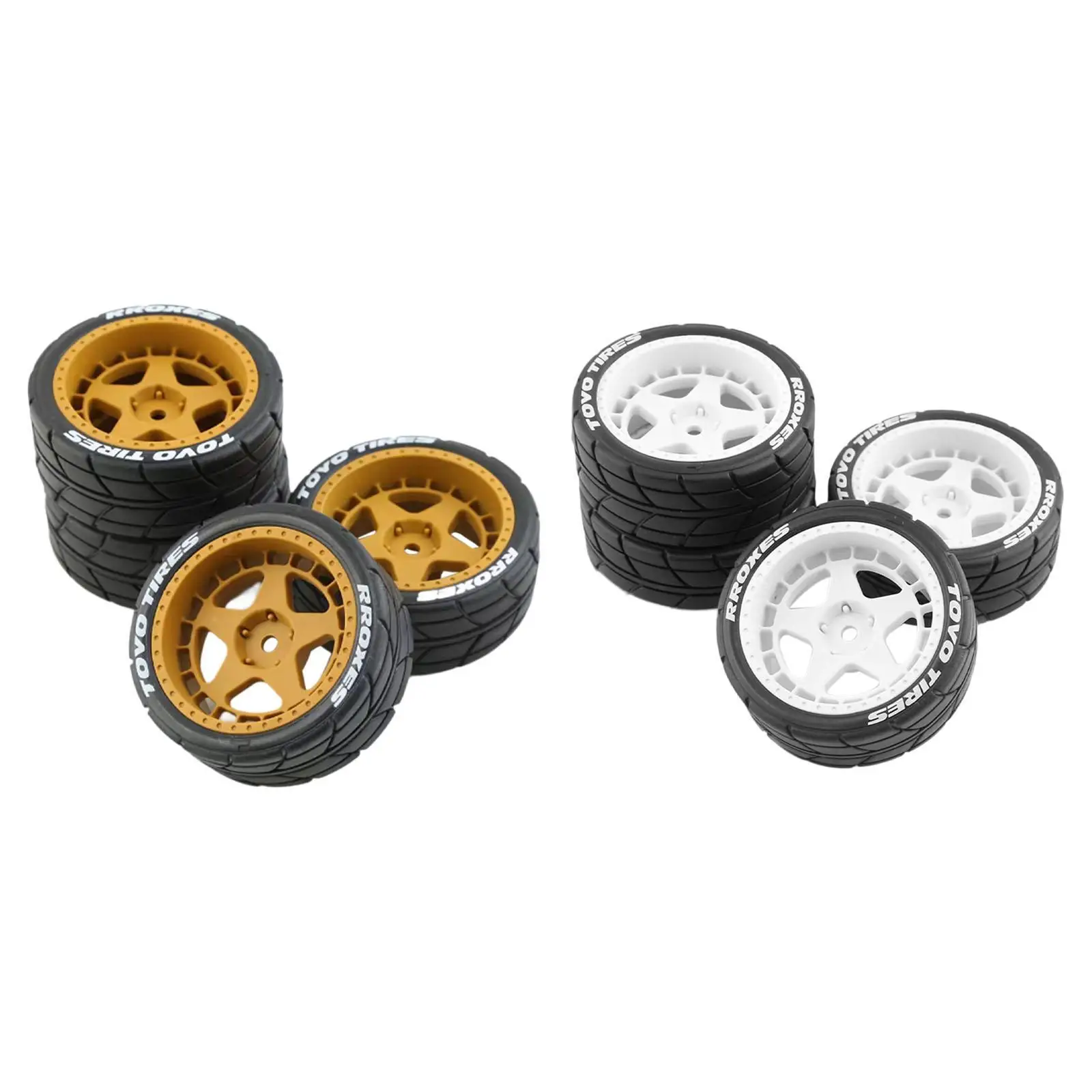 4Pcs RC Rubber Tyre, Good Grip Wheel Tires Set, Replacements Rally Tyres for TT02 XV01 1:10 Trucks RC Hobby Car Accessories