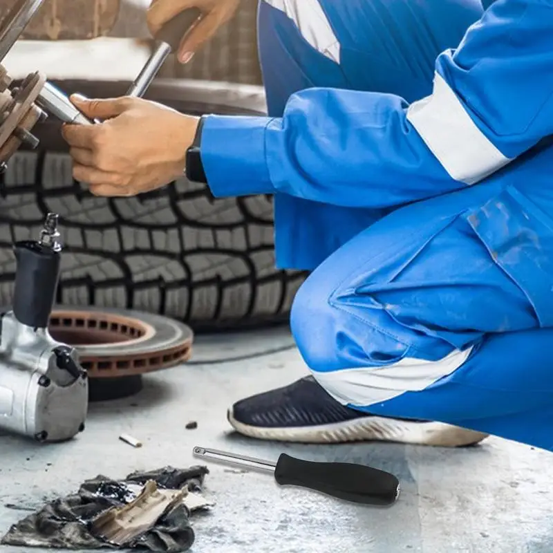 Socket Driver Handle 1/4 Inches 6.3mm Driver Handle Steel Spinner Handle Small Non-Slip Screwdriver Handle Repair Wrench