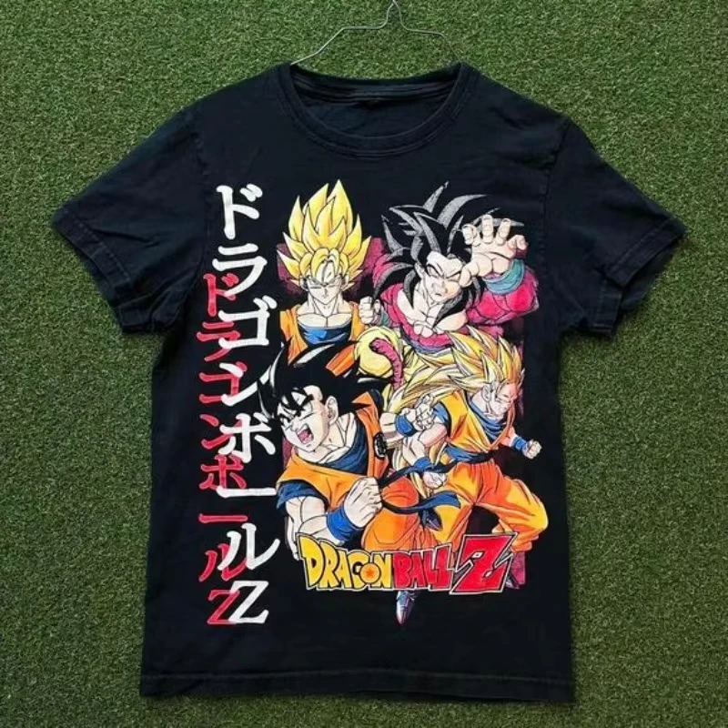 

2026 New Summer Dragon Ball 40th Anniversary Son Goku 100%Cotton Anime Printed T-shirt Extra Size Casual Streetwear Unisex Y2k