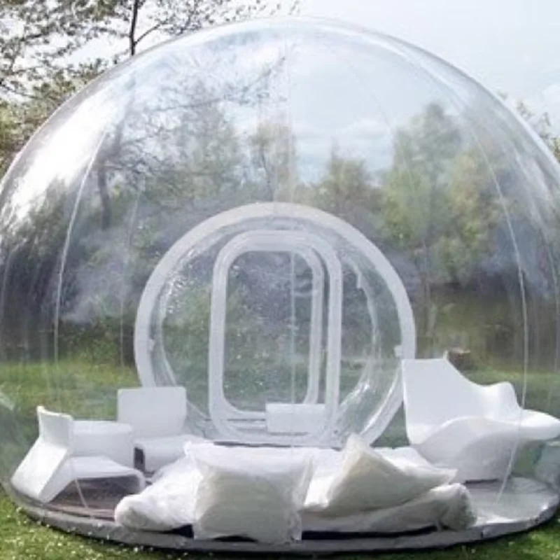 Clear Outdoor Single Tunnel Inflatable Bubble Tent DIY House Home Family Camping Backyard Transparent Tent Blower Garden Tent