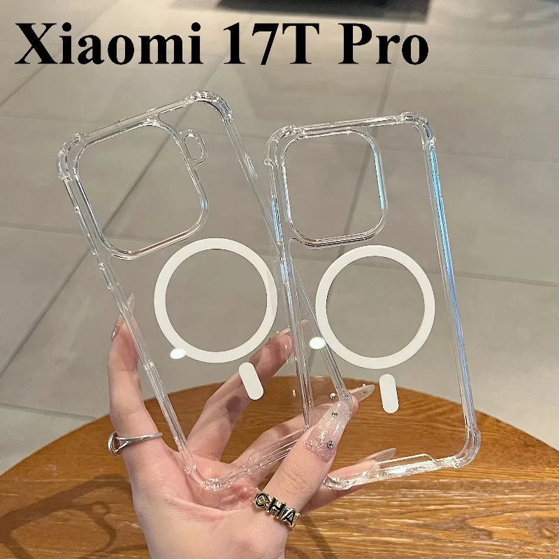 

Transparent Hard TPU Magnetic Phone Case for Xiaomi 17T Pro 17T 15T 14T 17 Pro Max Ultra Soft Bumper Anti Drop Protection Cover