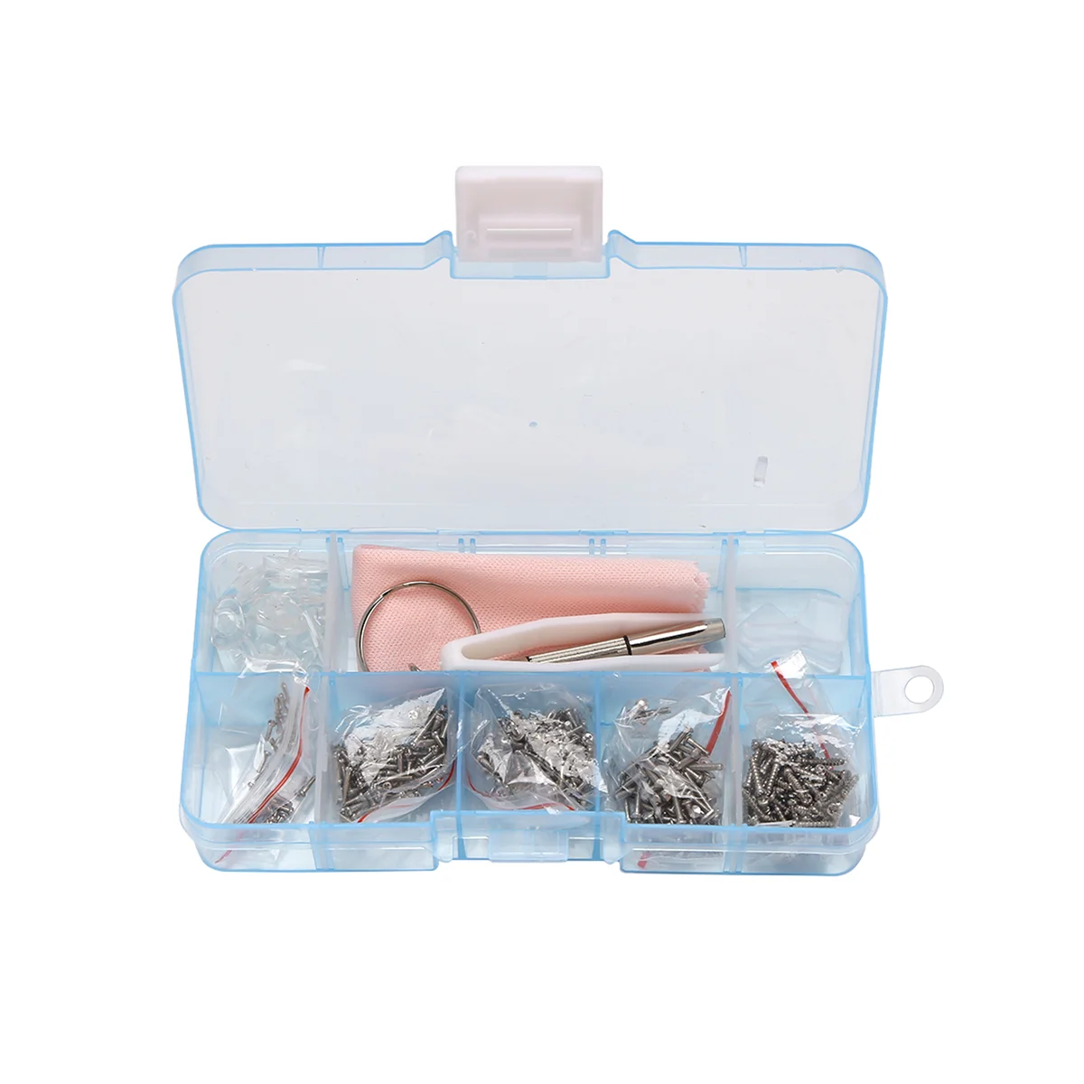 Eyeglass Sunglass Repair Kit with Screws Tweezers Screwdriver Tiny Mini Screws Nuts Assortment Glasses Repair Nose Pads