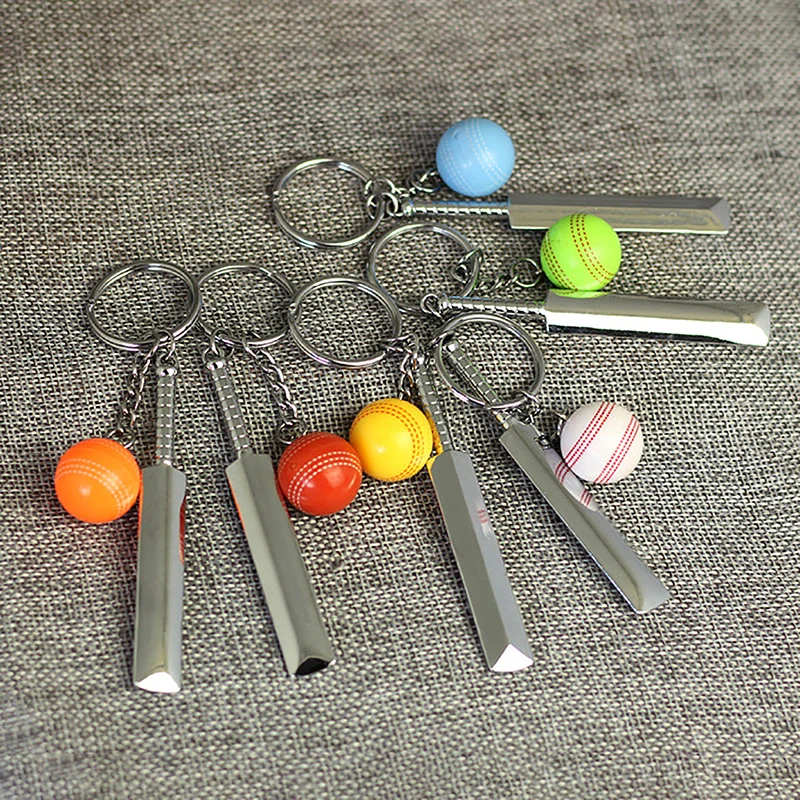 Cricket Keychain For Sport Fans Gift Sports Keyrings Cricket Keychains Gentleman's Game Keyring Keyholder Sport Key Chain