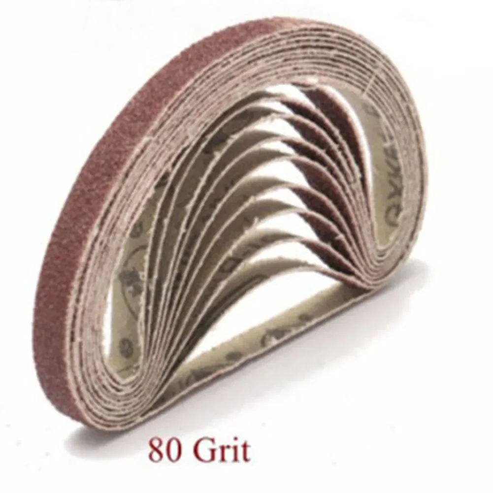 50pcs Sanding Belts 40 60 80 120 Grit For 10 X 330 Mm Belt Power Finger File Sander Abrasive Grinding Polishing Metal Wood Tool