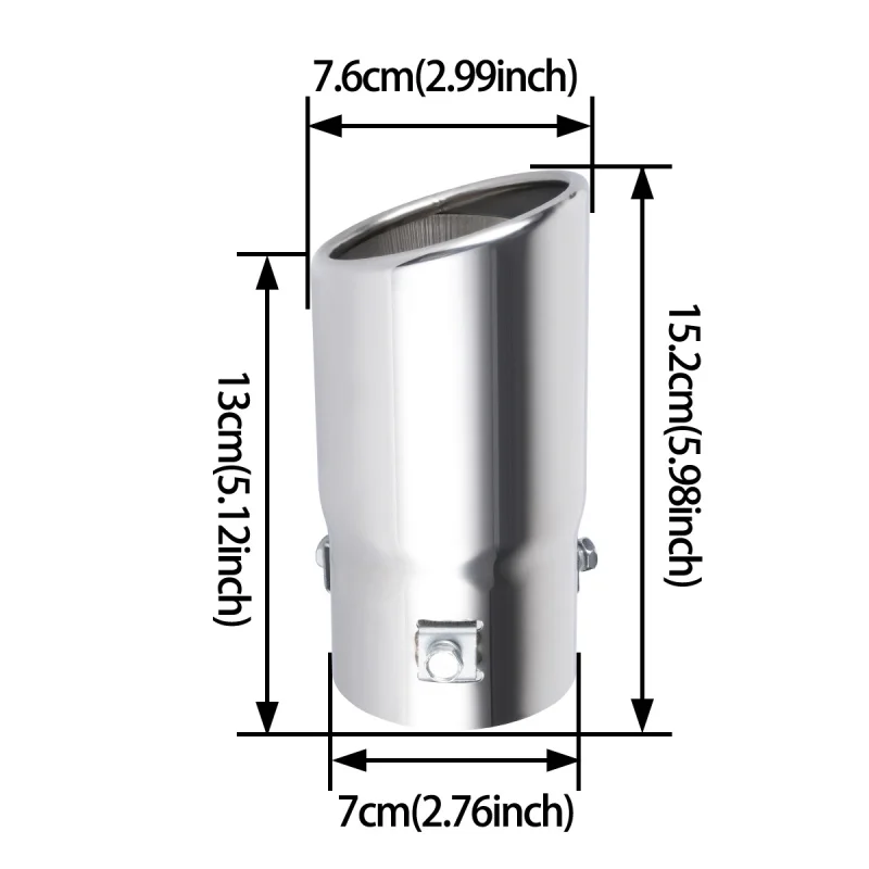 New exhaust tips pipes double thick liner stainless exhaust tail muffler throat universal car exterior parts auto accessories