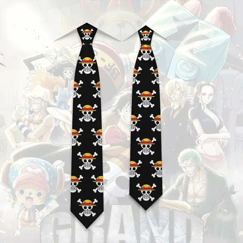 ONE PIECE Skeleton Tie Neck Anime Cosplay Props Men Wedding Party Neckcloth Cartoon Women JK Uniform Lolita Tie Accessories Gift