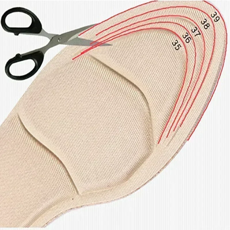 Almofadas de sapatos de massagem respirável nos pés, palmilhas de espuma de memória para mulheres, palmilha cutável antiderrapante, sapatos de salto alto, conforto 7D, 2 em 1