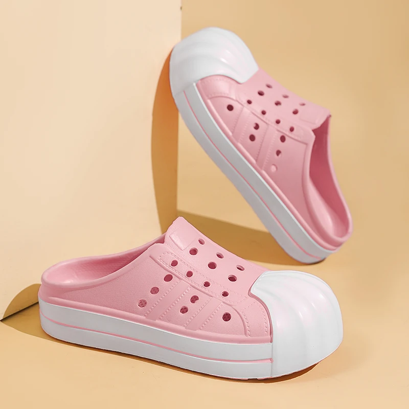 

2026 Summer EVA Unisex Hole Shoes Beach Thick Bottom Outdoor Slippers Pick Comfortable Breathable Indoor Slippers