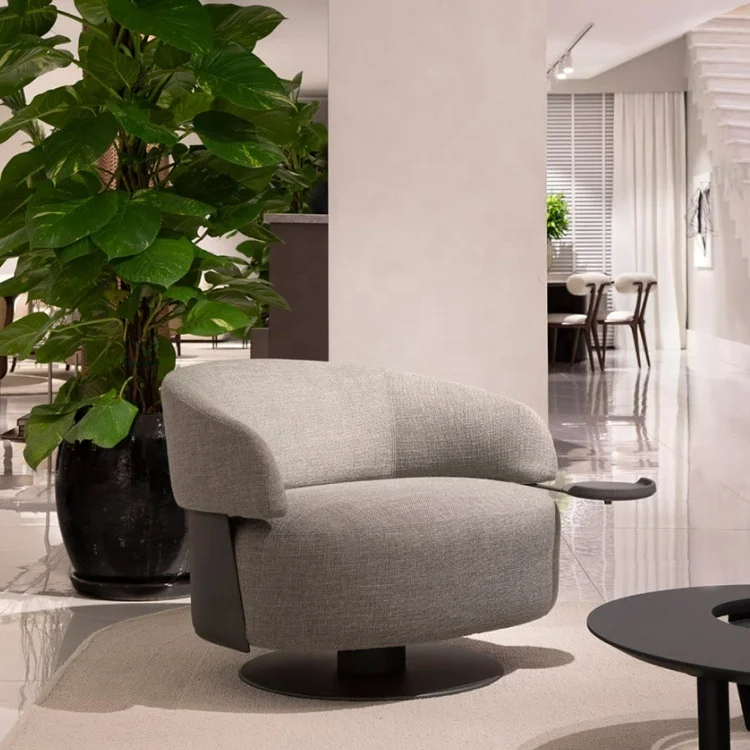 &Luxury Midcentury Crandon Lounge Chair Comfortable Swivel Armchair for Living Room Home Apartment Hotel and Villa