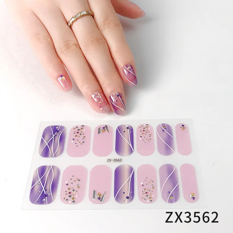 MEBIS Nail Sticker ZX Nobake Gel Threedimensional Diamond Bronzing  Full  Waterproof Oil Film Nail Nails Sticker