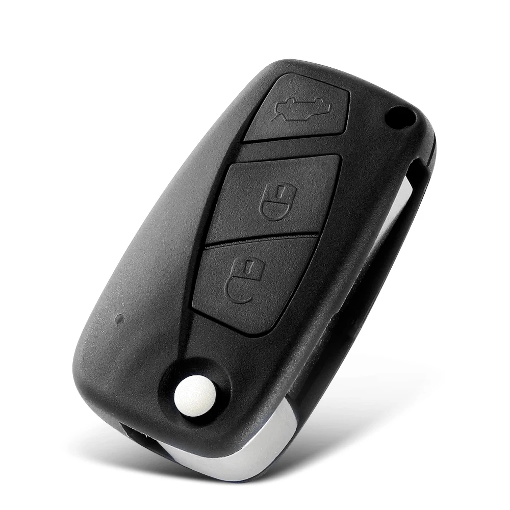 KEYYOU Car Key Shell per Fiat 500 Punto Stilo Ducato Panda Doblo Bravo pieghevole 2/3 pulsanti telecomando portachiavi lama non tagliata