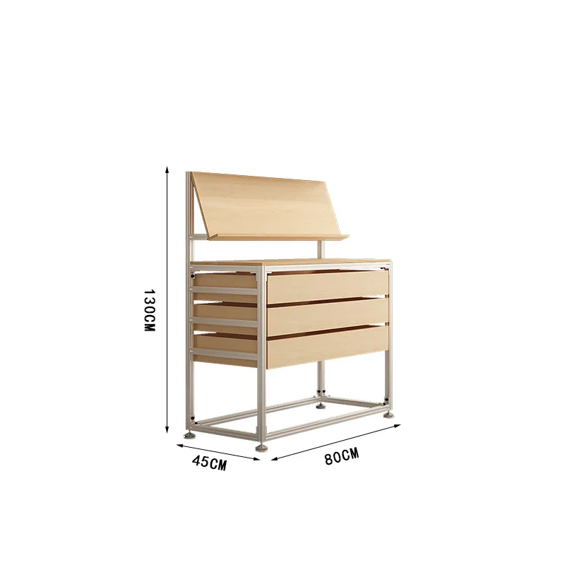 

Birch Ocean Panel Aluminum Profile Exhibition Bookshelf Industrial Wind File Sample