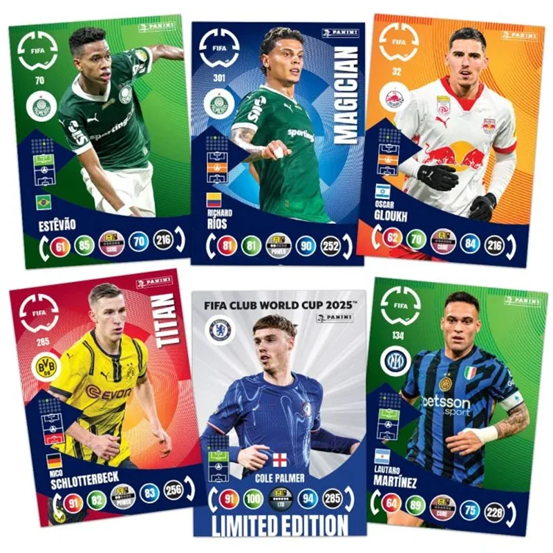 مجموعة بانيني فيفا كلوب وورلد، مجموعة أدرينالين XL لعام 2025، 6 بطاقات لكل ظرف، هدية مثالية لمحبي كرة القدم