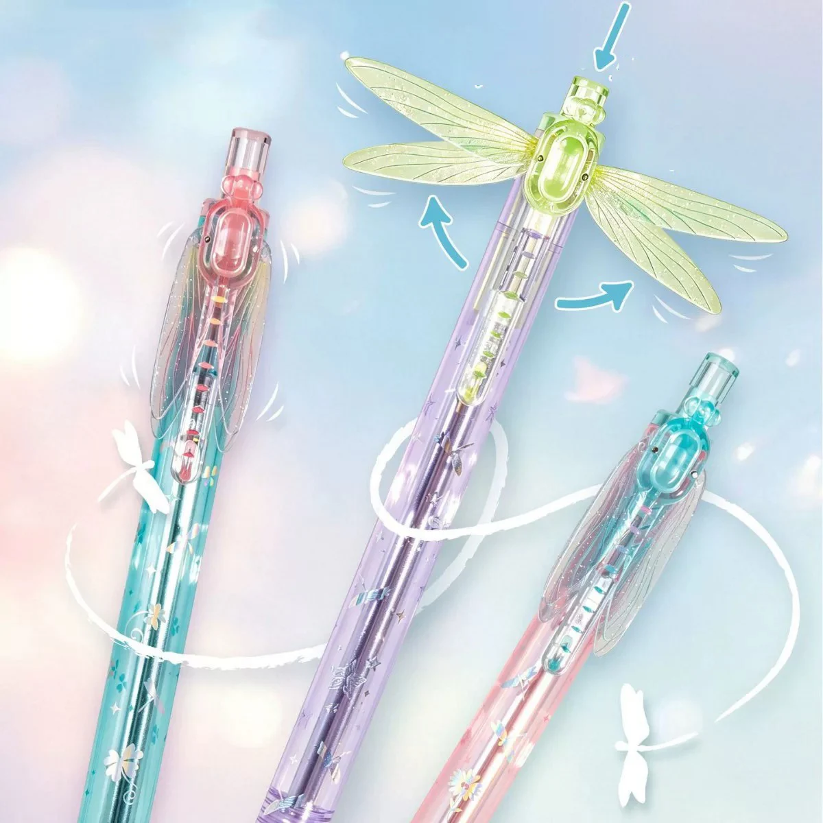 Creative Dragonfly Wing Pen 0.5mm Fine Tip Speed Drying Black Writing Pen Office and Learning Supplies Festival Gift