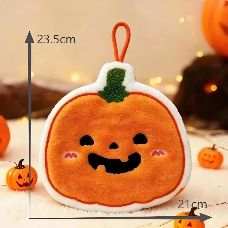 Halloween Quick Dry Hand Towel Cute Ghost Pumpkin Witch Hat Print Soft Absorbent for Bathroom Kitchen Home Decor