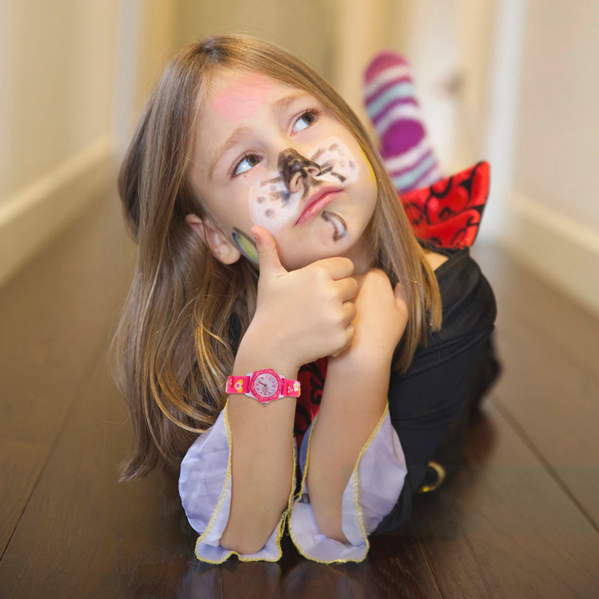 Детские часы, детские наручные часы с героями мультфильмов, кварцевые часы с цветочным узором, водонепроницаемый регулируемый ремешок, подарок для повседневного использования, детские часы