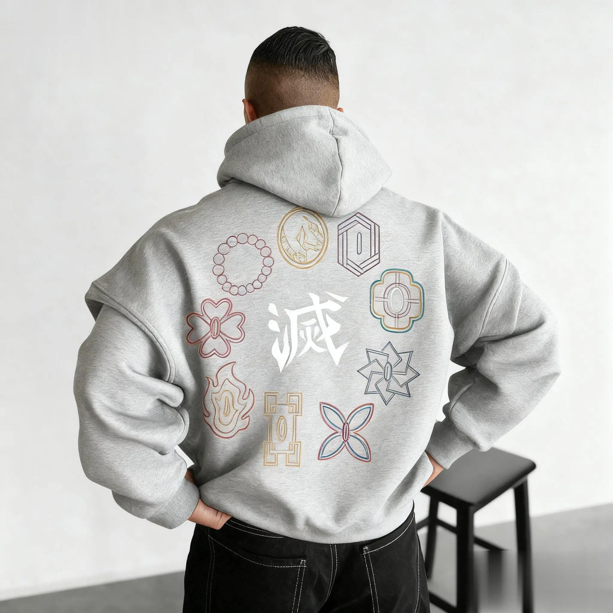 Demon Slayer Streetwear Uomo Donna Felpa con cappuccio Pullover Anime Stampa Felpa casual oversize Maglione con cappuccio grafico moda Autunno