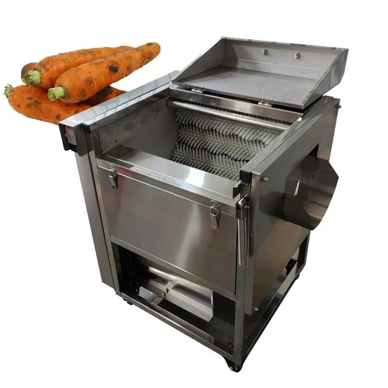 Automatic Commercial Vegetle Washing Peeling hine High Prsure Roller Brush Potato Cas Cleaning