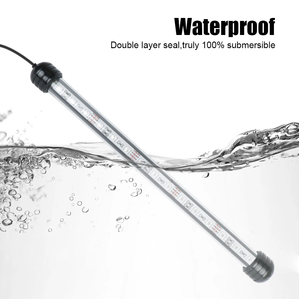 5050 RGB LED Waterproof 28cm 48cm Aquarium Submersible Lamp EU Plug Decorative Lighting Remote Control Fish Tank Light Bar