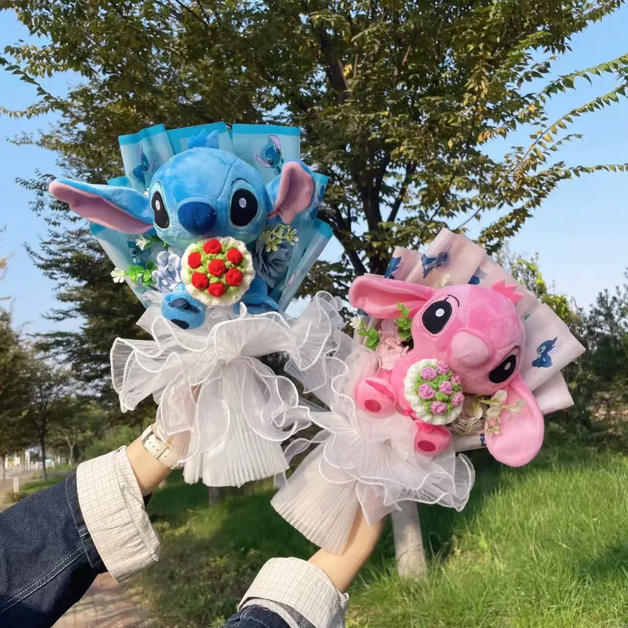 

Классические аниме-стижки, плюшевые куклы с искусственными цветами, букеты ручной работы для детей, подарки на выпускной, Рождество, день рождения