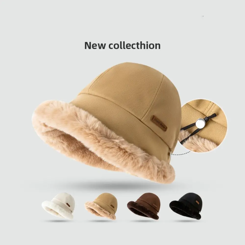 لطيف يندبروف المخملية بنما قبعة لينة واسعة حافة رقيق الفراء دلو قبعة أفخم سميكة الشتاء صياد قبعة في الهواء الطلق