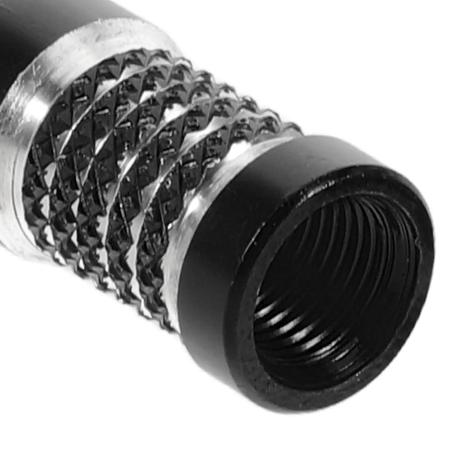 20Pcs Aluminum Tire Valve Stem Caps Long Round Head Universal Fit for Bike Car Suv Truck Trailer with Dustproof Silver Edge