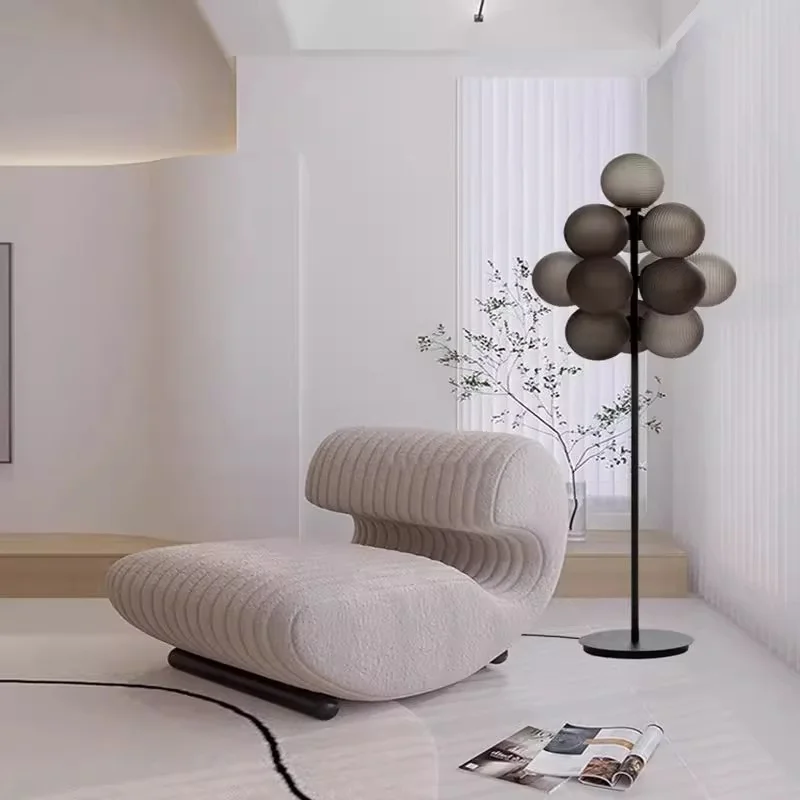 

Led Modern Floor Lamp with Grape Glass Lampshade for Living Room Home Decorations Floor Light Bedroom Creative Designer Lighting