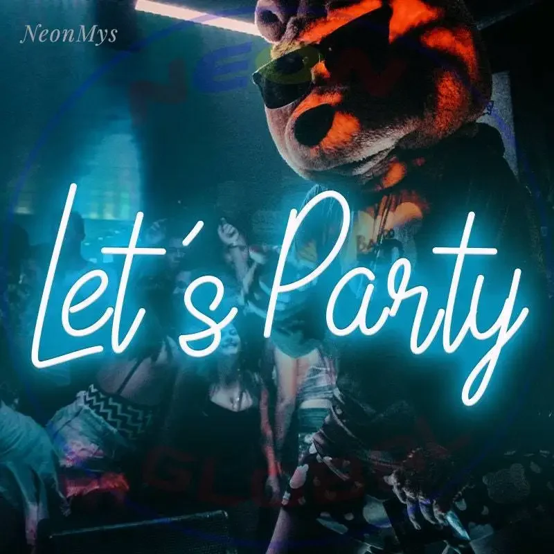 Imagem -03 - Lets Party-led Neon Sign Birthday Party Lights Decoração de Parede Wedding Lightstick Suporte Tamanho Personalizado 12 Cores 40x18cm