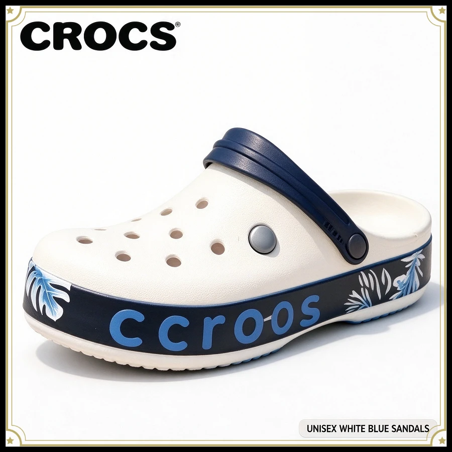 Crocs Caloban New Side Strips Wear Beach Shoes Men's Couples Baotou Flat Bottom Home EVA Casual Sandals