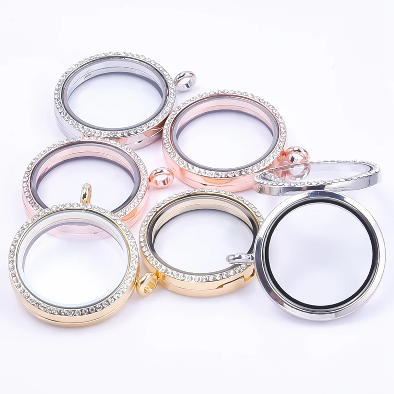 2Pcs Heart Round Memory Picture Dijes Flotantes Relicario Pendant Jewelry Openable Glass Living Cremation Ash Locket кулон