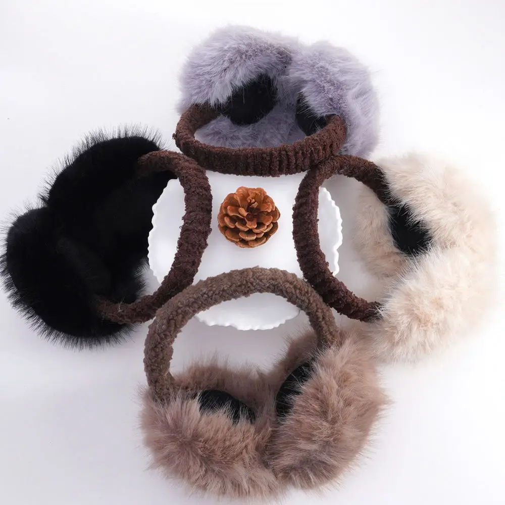 Foldable Plush Ear Muffs Winter Warm Earmuffs Comfortable Fuzzy Ear Covers Windproof Cold Protection Outdoor
