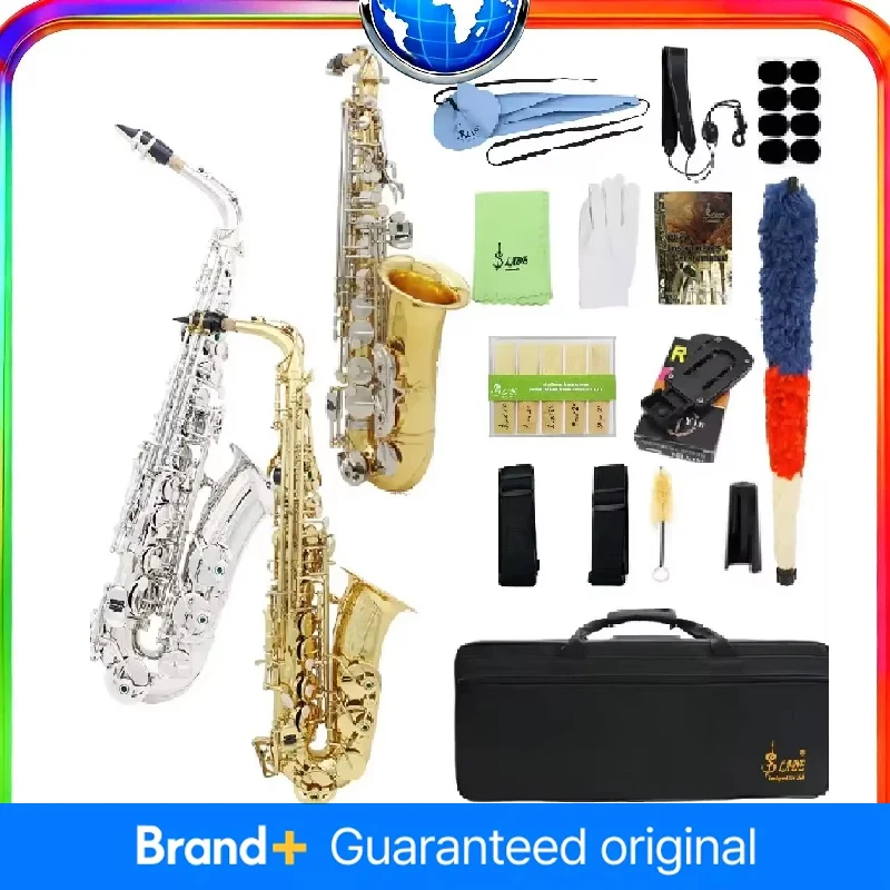 

SLADE Professional Eb Alto Saxophone Brass Body with Electrophoresis Gold Treatment & Optimized Bending Tube Design