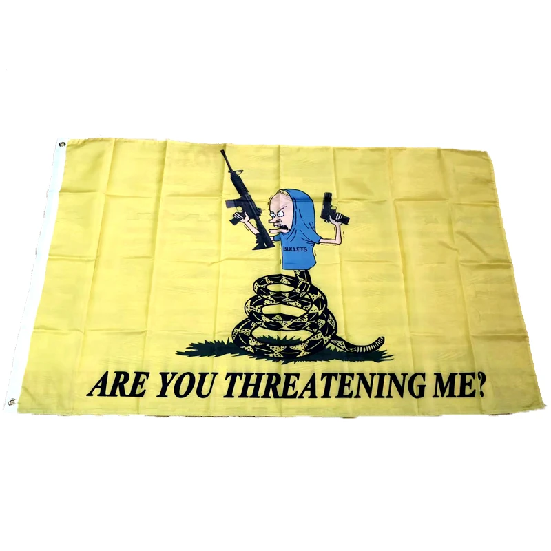 Customized Outdoor Flag Banner, DONT Tread on Me Flag, Are You Threatening Me, 3x5FT, 90x150cm