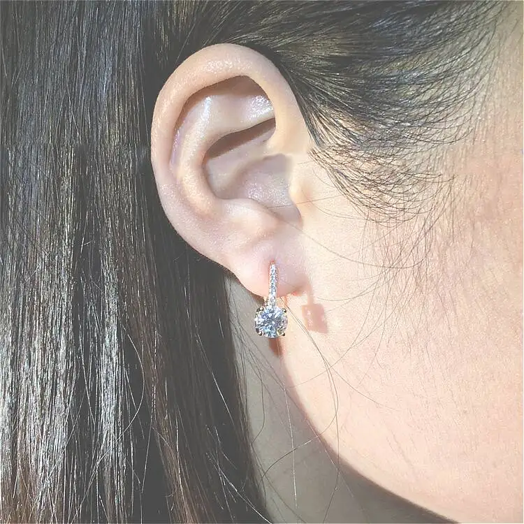 TY 1CT D Color Moissanite 925 Sterling Silver Earrings Women Top Quality Wedding Jewelry With Certificate For Wedding Party