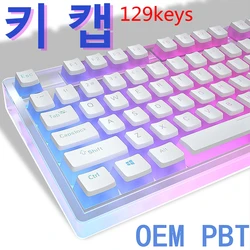 129Keys Keyboard Keycap OEM Profile PBT Material Key Cap for Mx Hot Swap Mechanical Keyboard Switch Transparent Pudding Keycaps