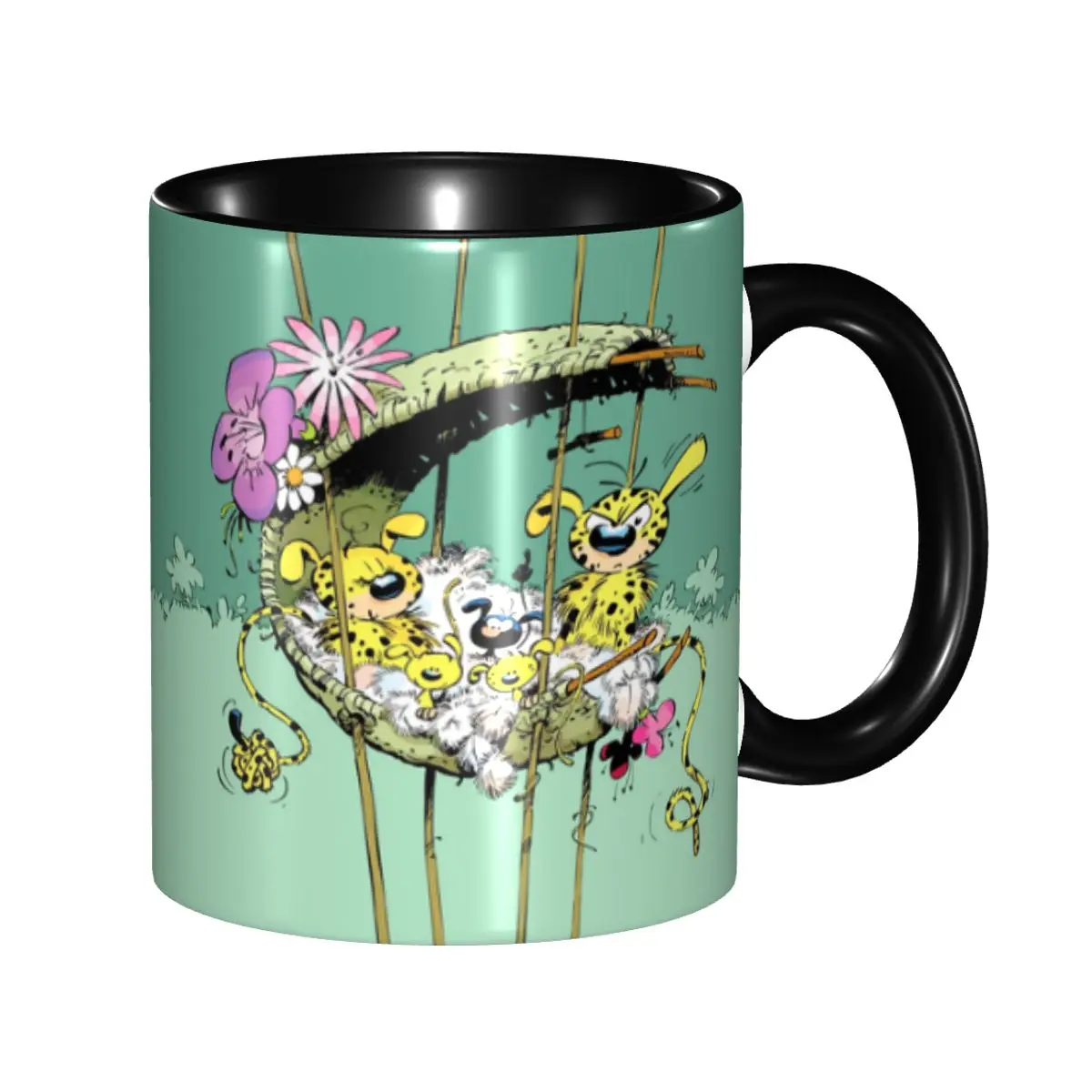 Marsupilami With Family In Nest Coffee Mugs DIY Custom Comic Cartoon Ceramic Mug Cup Creative Present