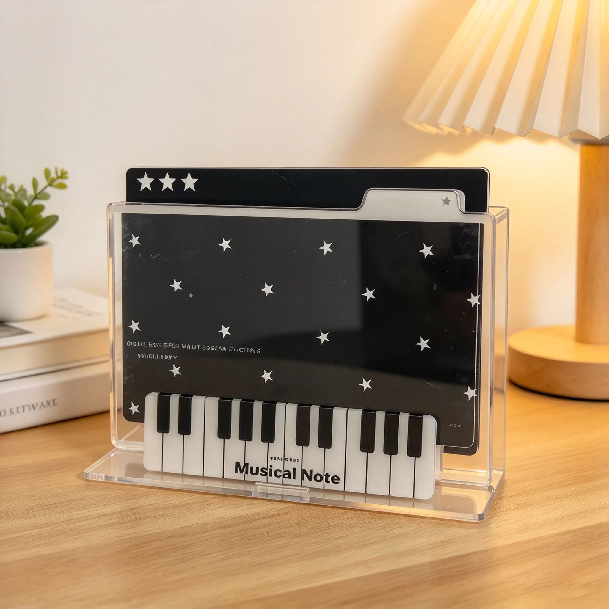 Piano Stars Korean-style Ins High-look-value Standing Card Gumei Transparent Decoration Acrylic Small Card Storage Display Rack