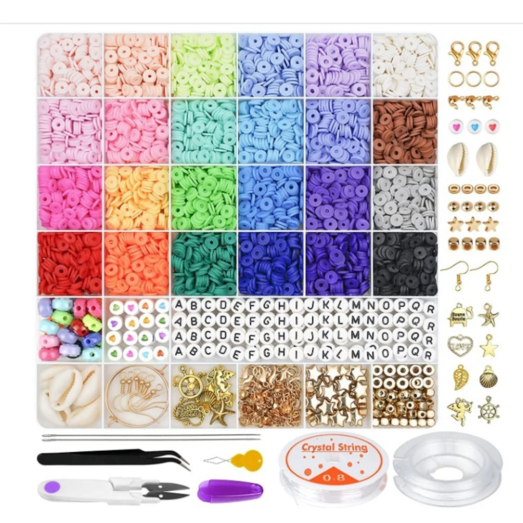 6000 Pieces/Set Bead Bracelet Jewelry Necklace Pendant Making Beads