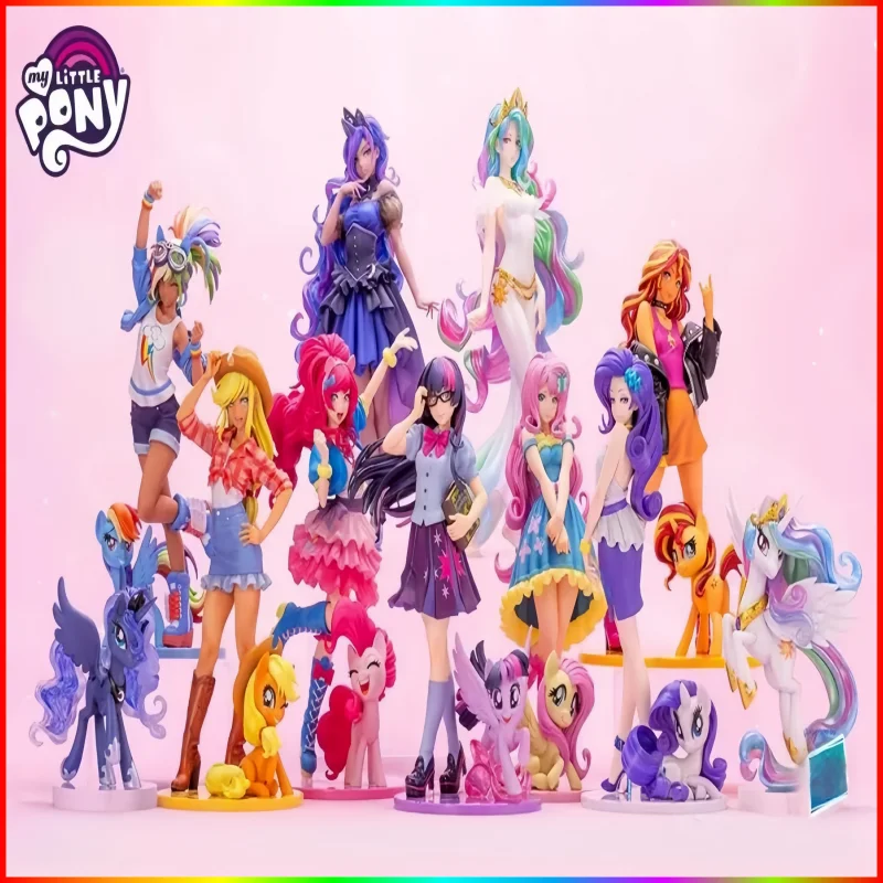 

My Little Pony Bishoujo Rarity Sunset Shimmer Applejack Twilight Sparkle Pinkie Pie Anime Pvc Action Figure Collection Doll Toys
