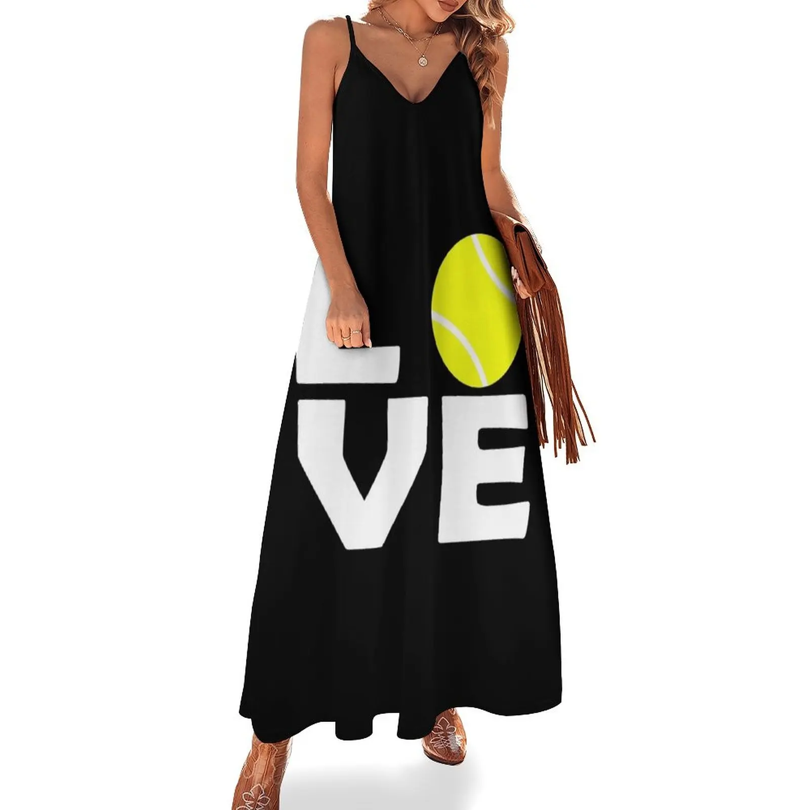 Love Tennis ball player Sleeveless Dress luxury dresses Dress