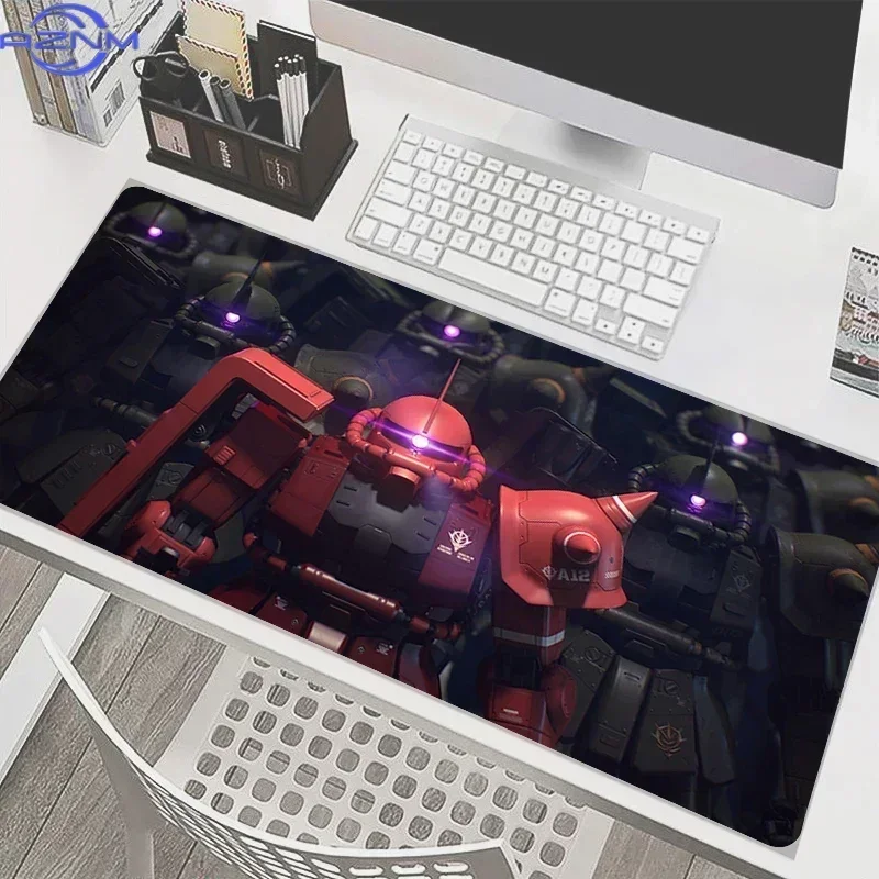 Retro Green Sci-Fi Mecha Themed Large Mousepad, Rubber Non-slip Gaming Desk Mat, Waterproof HD Print Keyboard Table Protector fo