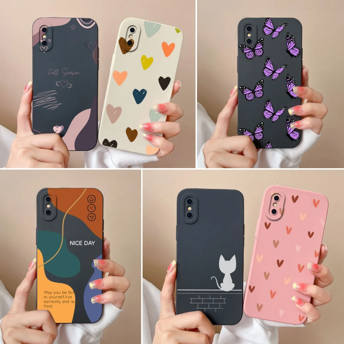 For iPhone X XR XS Max Case Heart Soft Liquid Silicone Camera Protection Back Cover For Apple iPhoneX X R XSMax Funda For Girls