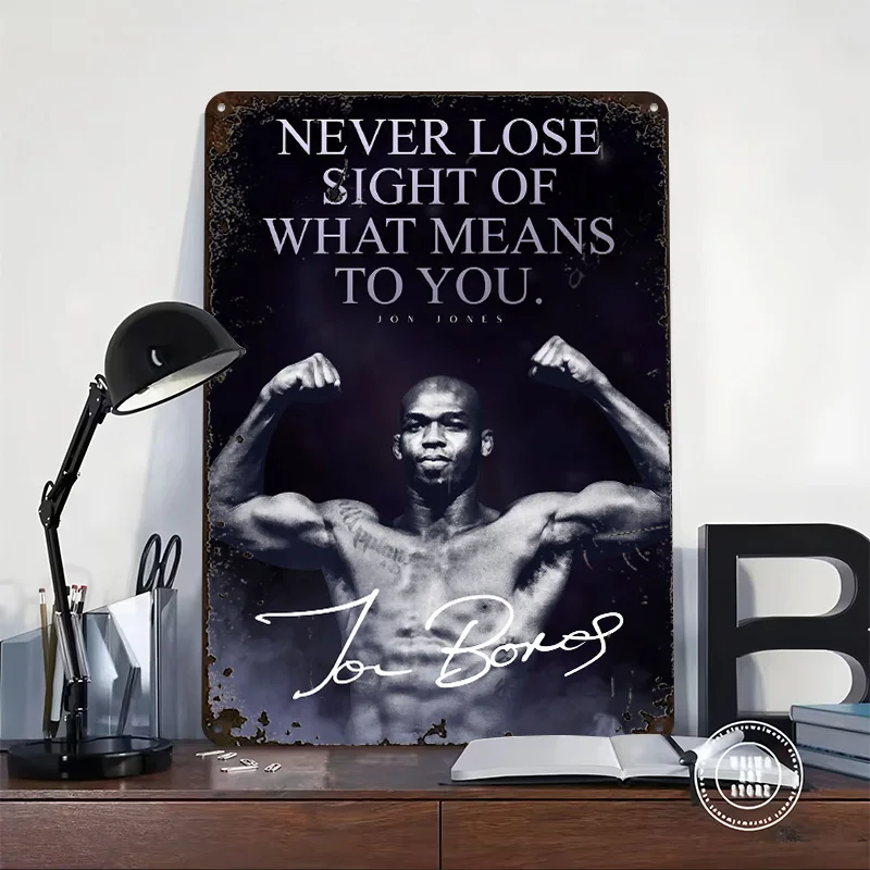 MMA Jon Jones Bones Tin Poster Customized Wall Art Retro Vintage Metal Signs for Fans Room Decoration Garage Decorations House