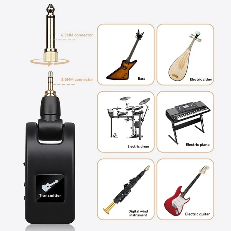 Wireless Guitar System Audio Digital Guitar Transmitter Receiver Built-In Rechargeable Battery For Electric Guitar Bass - Image 5