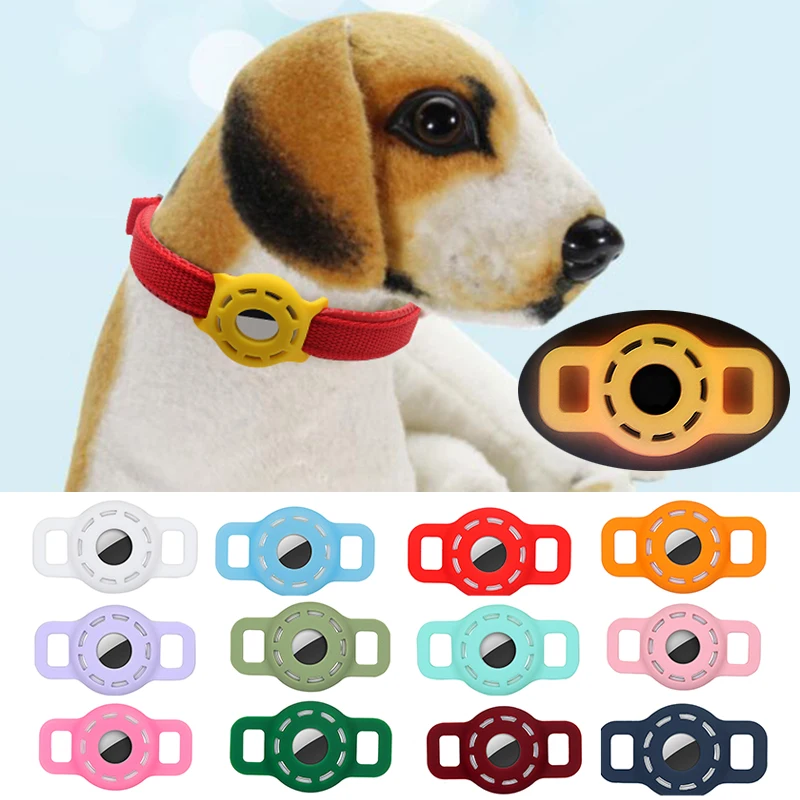 Pet Tracker Cover Airtag Hollow Silicone Protective Case Airtag Finder Dog Cat Collar Loop Compatible Airtags Pet Accessories