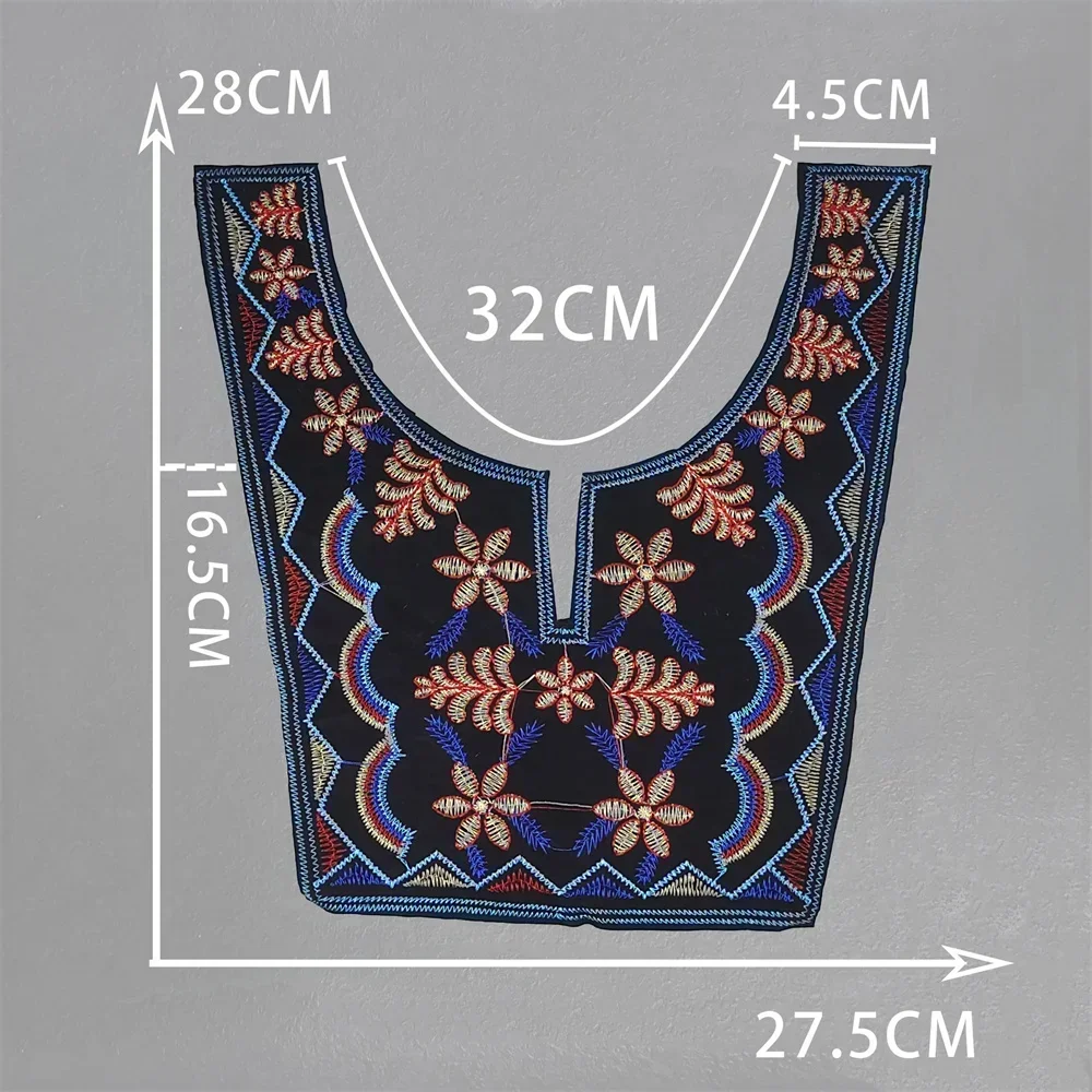 Fashion DIY sewing ethnic style embroidery lace collar Miao embroidery costumes clothing accessories polyester material