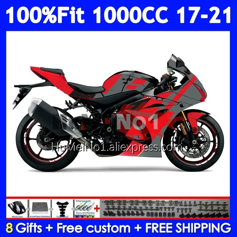 Injection For SUZUKI GSXR1000 GSXR 1000 L7 122No.113 K17 GSXR-1000 17 18 Glossy Red 19 20 21 2017 2018 2019 2020 2021 Fairings